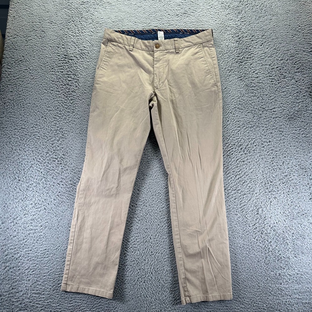 Jos. A. Bank 1905 Pant Mens 34x30 Brown Cotton Chino Straight Business‎ Stretch